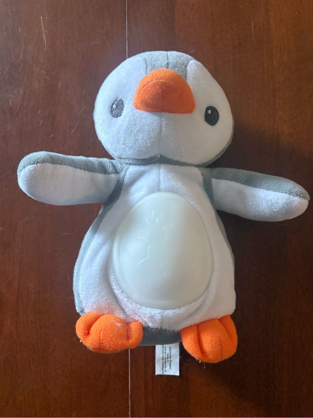 Gray and White Plush Penguin Night Light Stuffed Toy